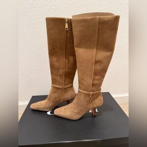 “New” COACH Tan Knee-High Suade Women's Boots size5 MSRP $350